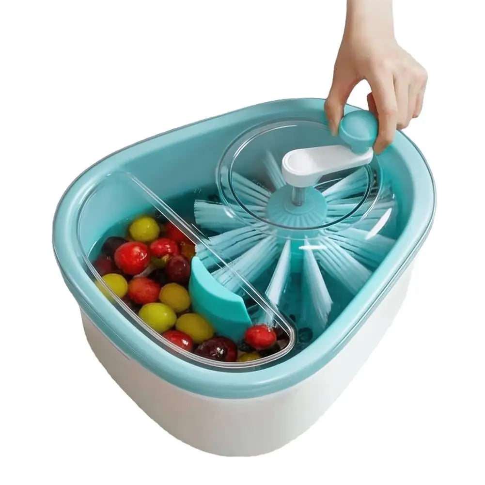 Large Manual Salad Spinner Fruit & Vegetable Washer Colander Drainer Basket