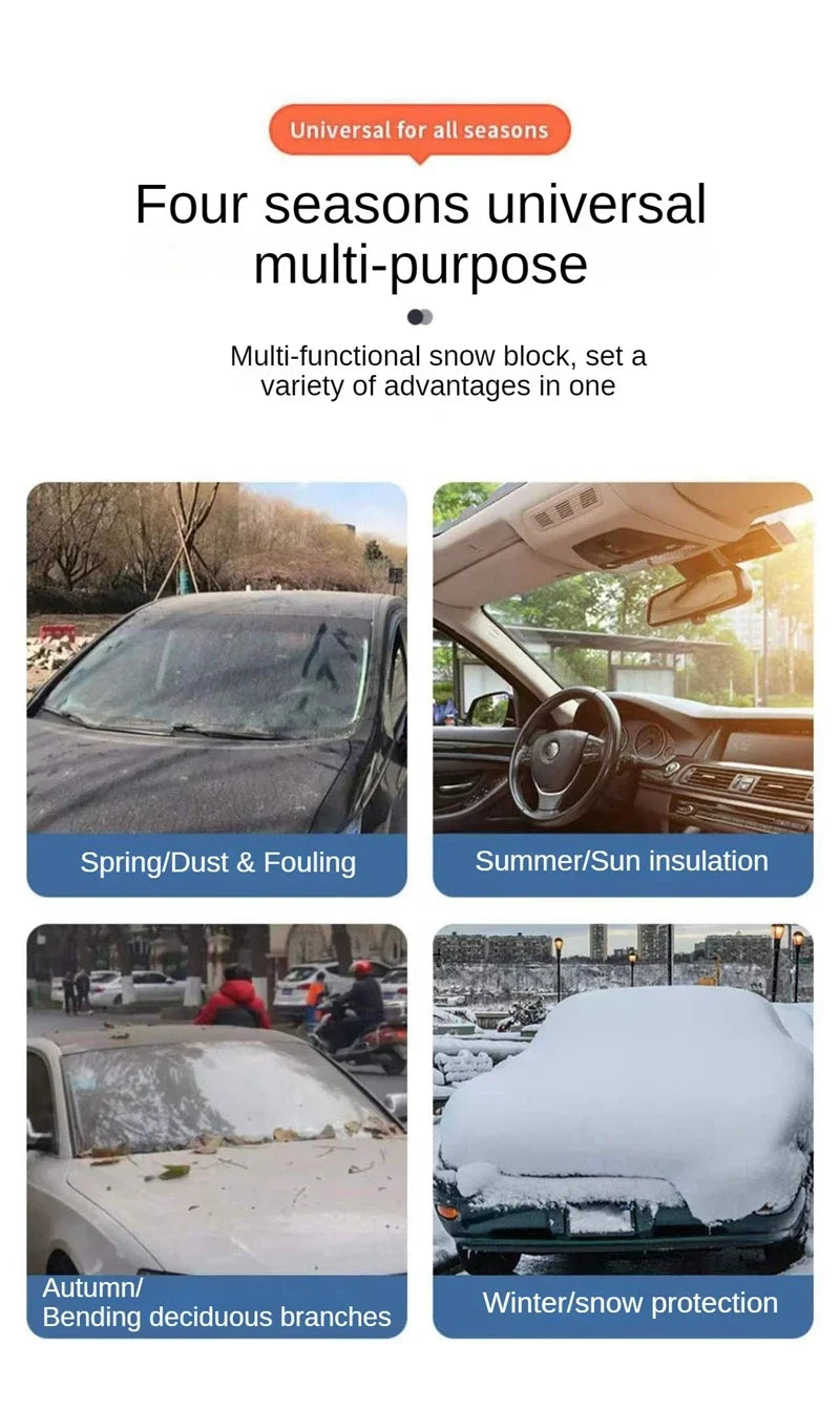 All-Weather Car Windscreen Frost Cover Snow Ice Protector & Sun Shade