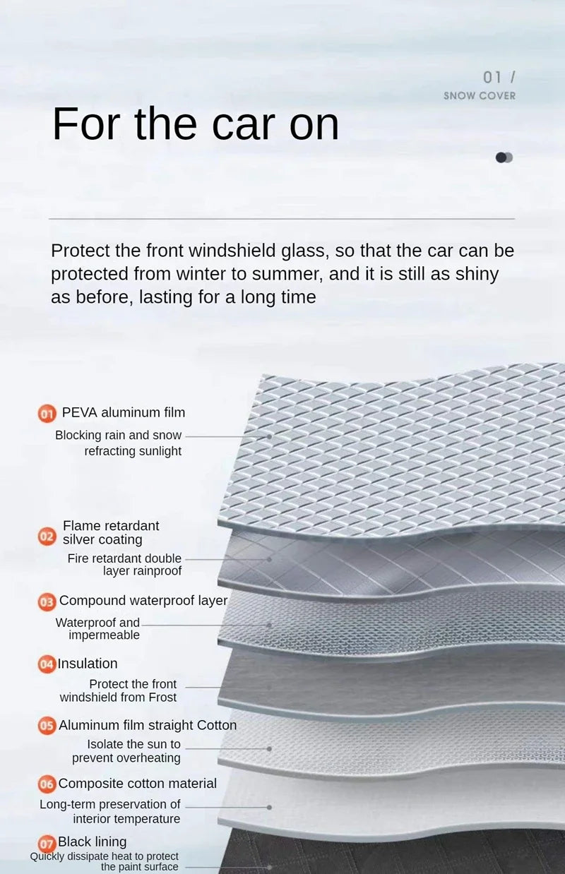 All-Weather Car Windscreen Frost Cover Snow Ice Protector & Sun Shade