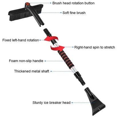 Telescopic Car Snow Brush & Ice Scraper Extendable Detachable Windscreen Cleaner