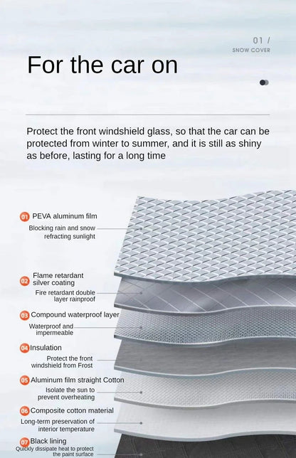 All-Weather Car Windscreen Frost Cover Snow Ice Protector & Sun Shade