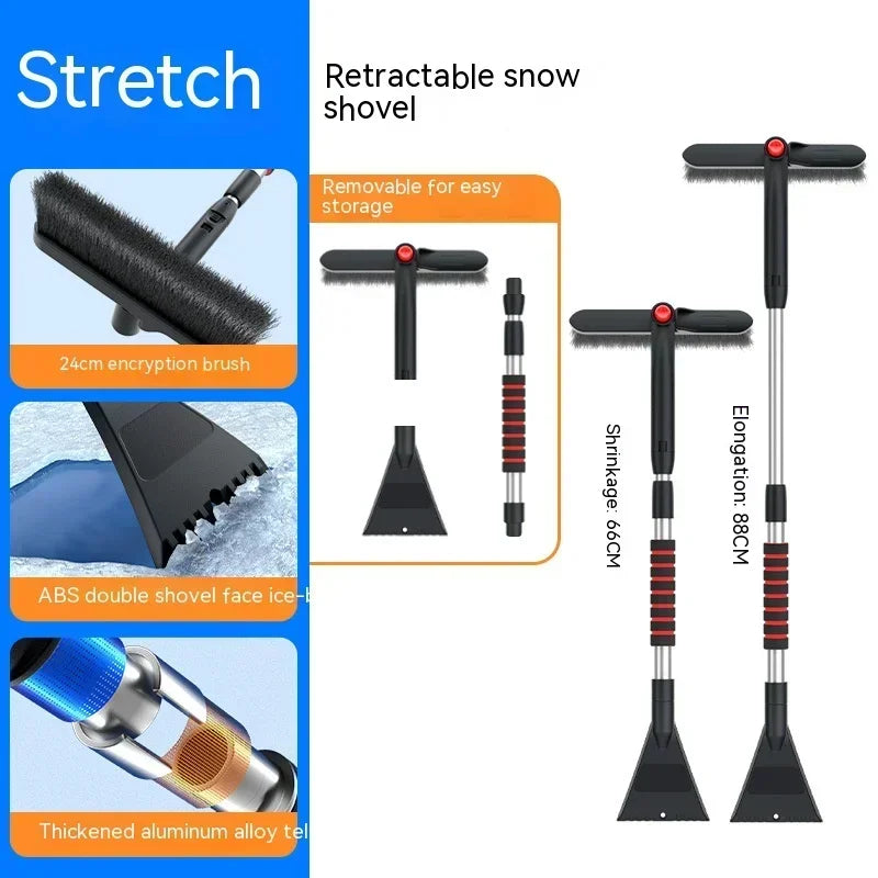 Telescopic Car Snow Brush & Ice Scraper Extendable Detachable Windscreen Cleaner