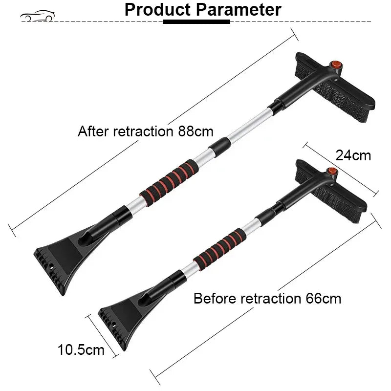 Telescopic Car Snow Brush & Ice Scraper Extendable Detachable Windscreen Cleaner
